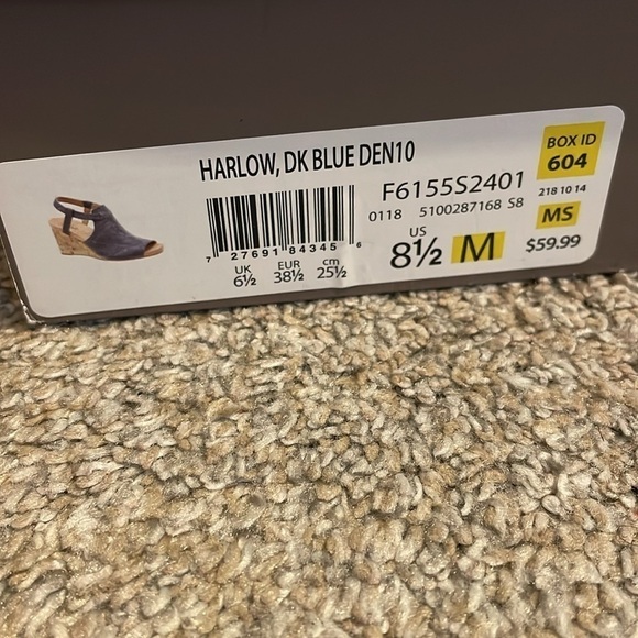 Life Stride Harlow Wedge Strap On Sandal Sz 8.5M Blue Denim - Picture 7 of 10